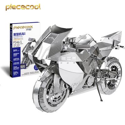 China DIY Gifts MOTO I 3D Metal Car Engine Assembly Kit Model Toys Puzzle For Teens And Adults Piececool Mini Motor Toy for sale