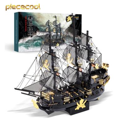 China Wholesale Black Pearl Pirate Ship Model Assembly Toys Metal Puzzle Model Ships DIY TOY Piececool Handmade DIY Craft for sale