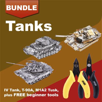 China DIY TOY Piececool Price Tank Model Assembling Toys 3D Metal Puzzle Educational Military Main Battle Brain Teaser Toy 3D Factory Factory for sale