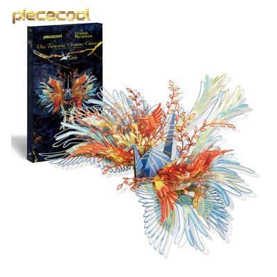 China DIY TOY Piececool 2021 Hot Selling Steel Thousand Paper Model Cranes DIY Toys 3D Metal Puzzle Animal Model Kit For Adults for sale