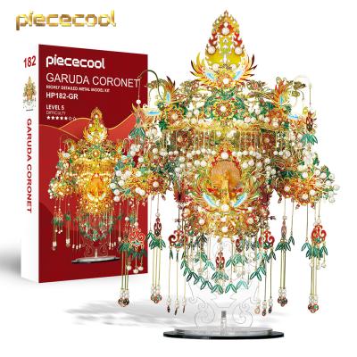 China Headwear Model Chinese Traditional Wedding Hair Accessories Phoenix Crown 3d Puzzle Metal Kits DIY TOY Piececool Classical Bride Wedding for sale