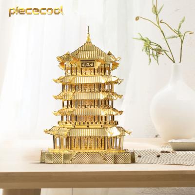 China Best Famous DIY TOY Piececool Chinese Building YELLOW CRANE TOWER 3d Jigsaw Puzzle for Home Decoration DIY Gifts and Toys for sale