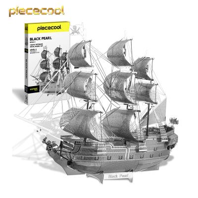 China DIY TOY Piececool Wholesale Ship Model High Quality Handmade Unique BLACK PEARL Smart 3D Games Puzzle Metal For Decoration Ship Mode for sale