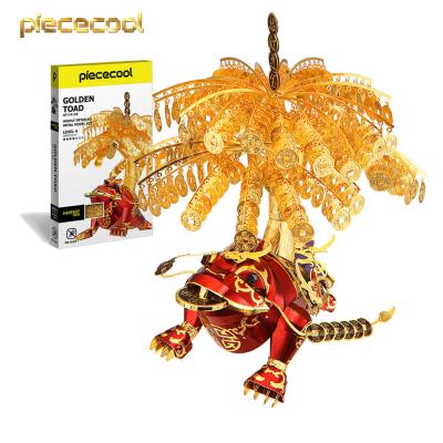 China DIY TOY Piececool Home Office Shop Gold Toad Gold Toad Business Gift Feng Shui 3D Metal Puzzle Prosperous Model for sale