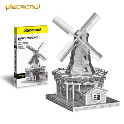 China DIY TOY Piececool Hot Sale Vintage Metal Windmills 3d Decoration Handmade Dutch Metal Puzzle Cool Hot Sale Vintage Craft Model For Home Decor for sale