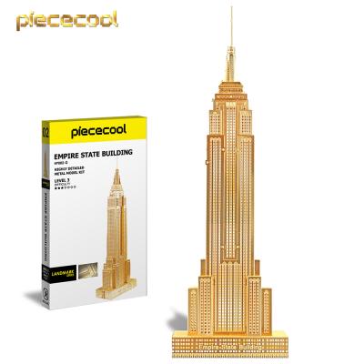 China World Famous Metal Puzzle Construction 3D EMPIRE STATE BUILDING DIY Architecture Model Toys For Kids Christmas Gift for sale