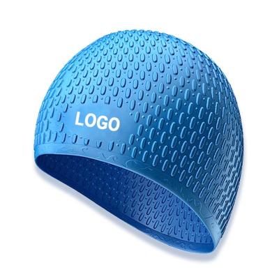 China Non-slip Design Soft Silicone Waterdrop Waterdrop Cap Waterproof Bubble Swim Cap Men Women Swim Hat for sale