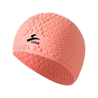 China Wholesale Swim Cap Eco-friendly Logo Bubble Swimming Cap Custom Outdoor Sports Running Elasticity Waterproof Durable High for sale