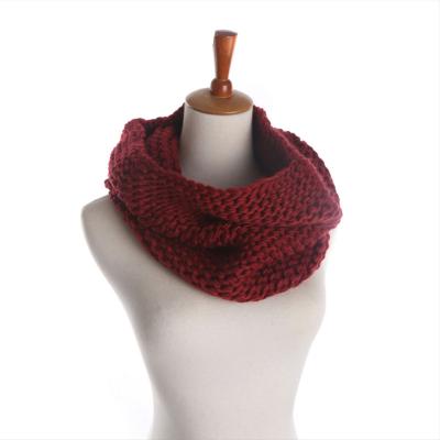 China Newcomer Neck Snood Kuwait Woven Medium Solid Color Medium Wool Ribbed Scarf for sale