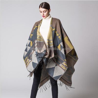 China Wholesale Plaid Scarf New Style Winter Pashmina Lady Poncho Scarf for sale