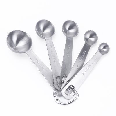 China Sustainable set of 9 piece scoops, heavy duty 18/8 stainless steel scoops with etched markings and removable clasp for dry for sale