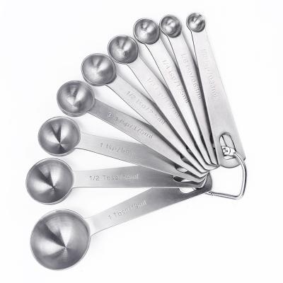 China Food grade quality stainless steel measuring cups and sustainable measuring cups set of 9 pieces for sale