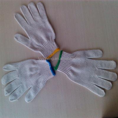 China Polyester+Cotton 7/10 White Knitted Gauge Cotton Gloves Manufacturer In China Gloves Butcher/Chainmail for sale