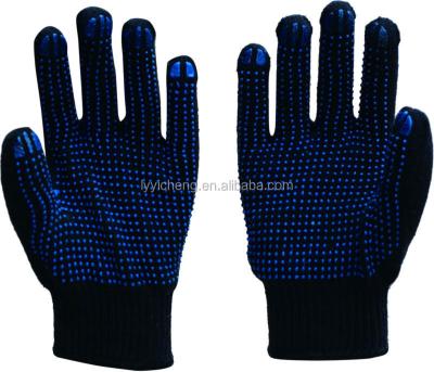 China 100 cotton cotton drill polka dotted gloves for hand pad / polka dot leather gloves for sale