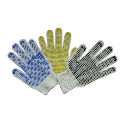 China Construction Colored PVC Dotted Cotton Gloves Double Sides , PPE Safety Gloves for sale