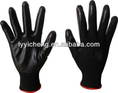 China The best product! Nitrile Coated Glove , Safety Gloves Nitrile Coated (Material: Nylon / Nitrile) YC-E01031 for sale