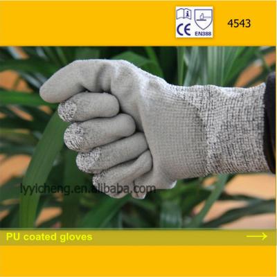 China Plastic Processing Cut Resistant PU Gloves for sale