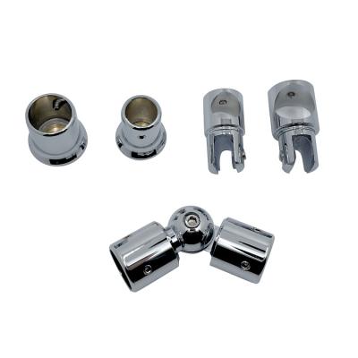 China Round Tube Connector Zinc Alloy Zinc Alloy Tube To Glass Door For Shower Room Wall Glass Connector for sale