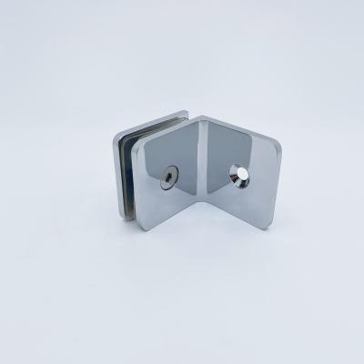 China Easy to Install and Durable 90 Degree Glass Door Hinge Flange Hardware Glass Partition Flange for sale