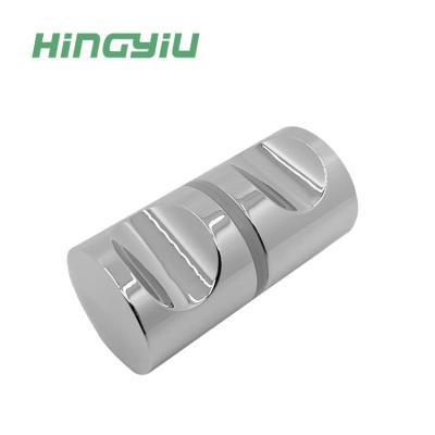 China Easy Installation Round Silver Glass Door Knob Standoff Shower Door Handle Knob for sale