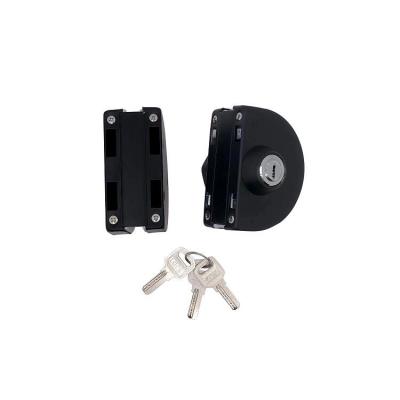 China SS201 Center Glass Door Locks Double Side Sliding With Knob Keys And Glass Stainless Steel Door Lock for sale