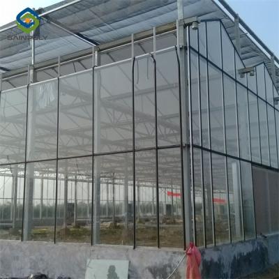 China Multispan Agricultural Venlo Glass Greenhouse Good Insulation In Winter for sale