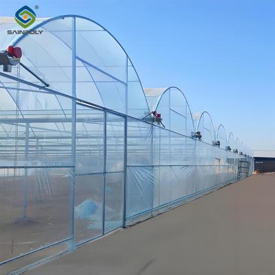 China Galvanized Steel Frame Multispan Greenhouse 30-100m Length Customized Size for sale