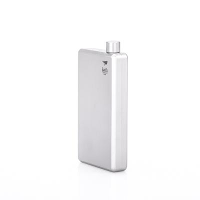 China biocompatible & Logo Pure Titanium Flask Customized Anti-corrosion With Funnel Square Wine Bottle Portable Hip Flask for sale