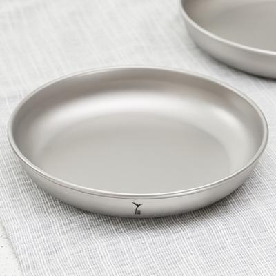 China biocompatible & Cookware Corrosion Resistant Customized Titanium Dish Round Outdoor Camping Plate Dish for sale