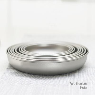 China Corrosion Resistant Titanium Dish Outdoor Portable Camping Tableware Backpacking Cooking Dinner Dish for sale