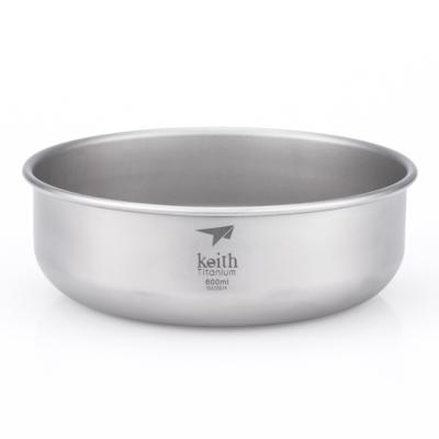 China biocompatible & Outdoor Titanium Metal Bowl Corrosion Resistant Cutlery 600ml Eco - Friendly for sale