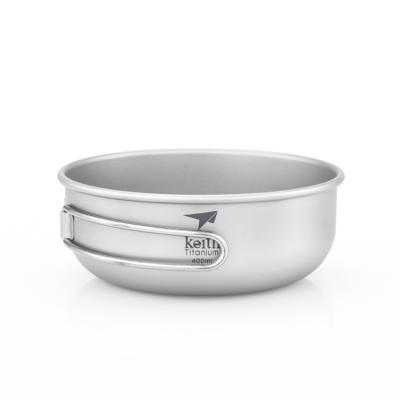 China eco-friendly & Durable Biocompatible Titanium Metal Kids Dishware Soup Bowl Bowl With Handle For Daily Use for sale