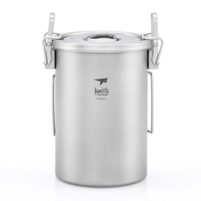 China Outdoor Portable Cookware Camping Rice Cooker Titanium Eco-friendly Lightweight And Durable Cooking Pots for sale