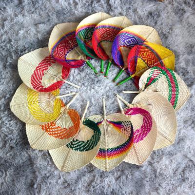 China Africa Handcrafted natural rattan fans hand woven rattan bamboo hand fans for sale