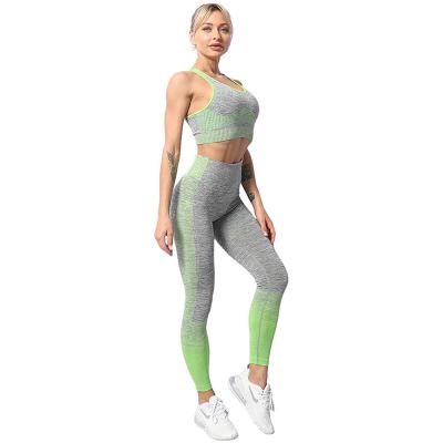 China New Style Breathable Gym Women's Clothing Sports Workout Fitness Leggings Yoga Sports Seamless Yoga Set for sale