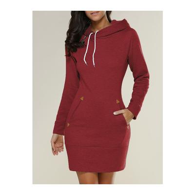 China Anti-Wrinkle Daily Wear Oversized Sweatshirt Dress Women Sheath Long Pullover Oversized Hoodie Dress Loose Casual Hoodies Dress for sale