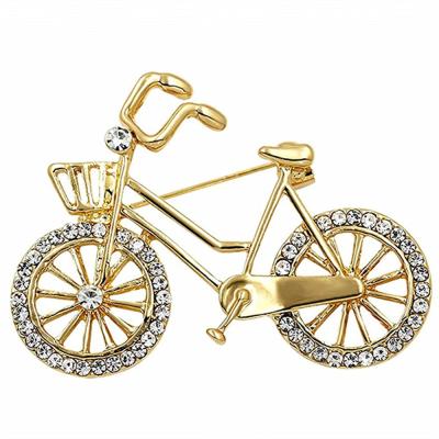 China 2020 Fashion Jewelry Accessories Diamond Hollow Lapel Pins Environmentally Friendly Brooch Diamond Bicycle Brooch Clothing Accessories for sale