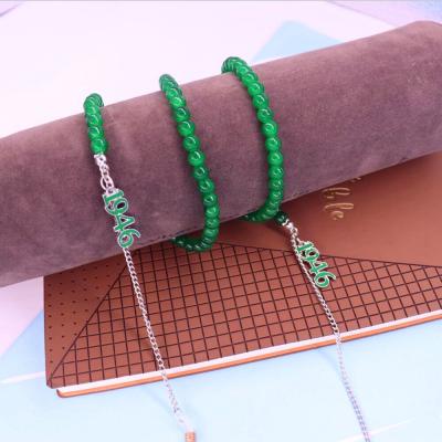 China Environmental Friendly 6mm Glass Embedded Holder Lanyard Chain Glass Strap Cord Lanyard Charm Sorority Links 1946 for sale