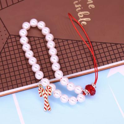 China Fraternity Cane Charm Men's Greek Chain Cell Phone Lanyard Wrist Camera Short Pearl Environmental Friendly Quality Ties Diy for sale