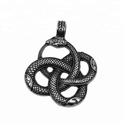 China Pagan charm necklace norse viking snake talisman antique silver pendant ouroboros enviroment friendly dragon paw paw wicca jewelry for sale