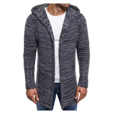 China 2021 Anti-wrinkle men's sweater hooded cardigan sweater coat long for men for sale