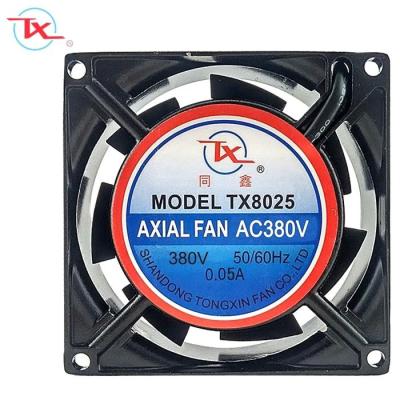 China Industrial 110V 220V 380V AC 8025 axial fan, 80x80x25mm AC fan, 80mm 3 inch socket or ball bearing AC fan for sale