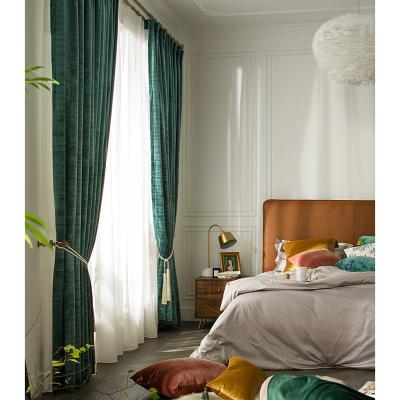 China Luxury Soft Color Blackout Textiles Single Color Velvet Blackout Curtain For Hotel Room for sale