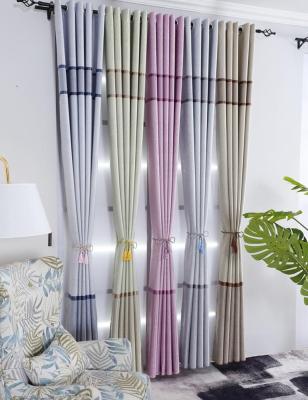 China Ready Blackout Stock Jacquard Embossed Blackout Stripe Curtain for sale