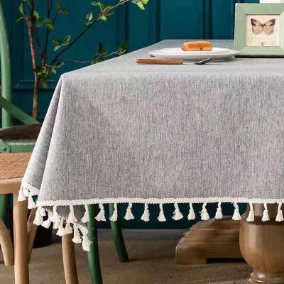 China Rectangle Waterproof Easy Clean Oilproof Polyester Fancy Tablecloth for sale