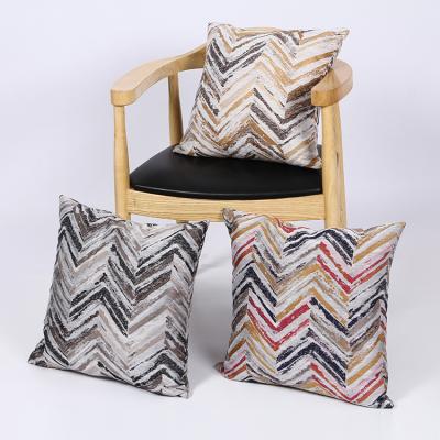 China Luxury Herringbone Jacquard Jacquard Pillow Case Cover Cushion Shell With Zipper for sale