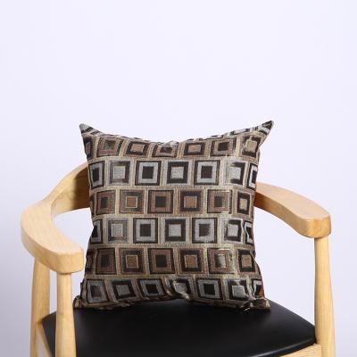 China Moq Viable Geometric Low Brushed Knit Boho Pillow Cover Jacquard Chenille Cushion for sale