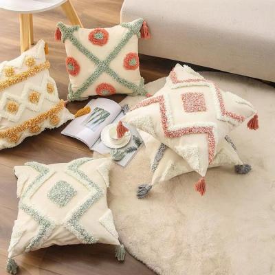 China Home Decorative Anti-Decubitus Tile Covers Sofa Cotton Embroidery Cushion Covers Soft for sale