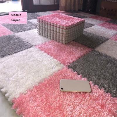 China Cozy Baby Pad Foam Hair Fur Blanket Splice Suede Area Rug Kitchen Crawling Mat Square Pad for sale