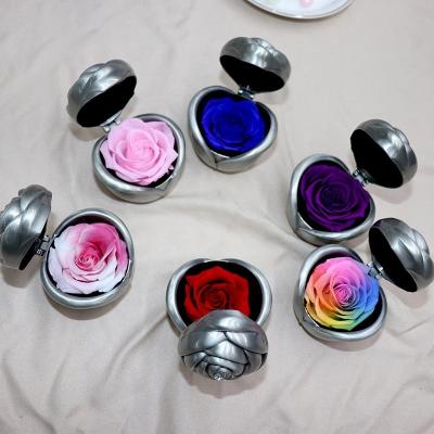 China Handmade Preserved Flower Rose Upscale Immortal Flowers Eernal Life Flowers In Jewel Box for sale